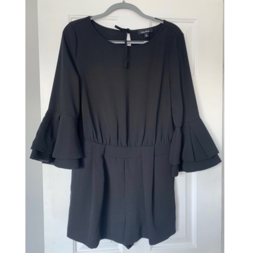 Black romper with bell sleeves